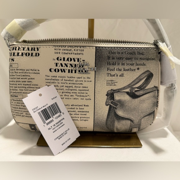 NWT Coach Nolita 19 With Newspaper Print CDC27 w/ Courier Bag Print in front - Picture 7 of 12